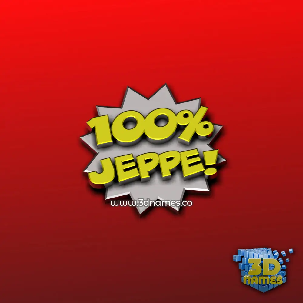 jeppe in 100 Percent style - 3D name wallpaper