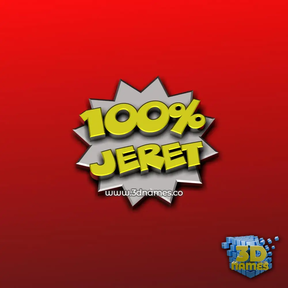 jeret in 100 Percent style - 3D name wallpaper