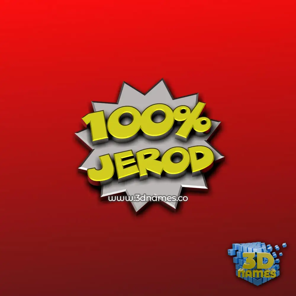 jerod in 100 Percent style - 3D name wallpaper