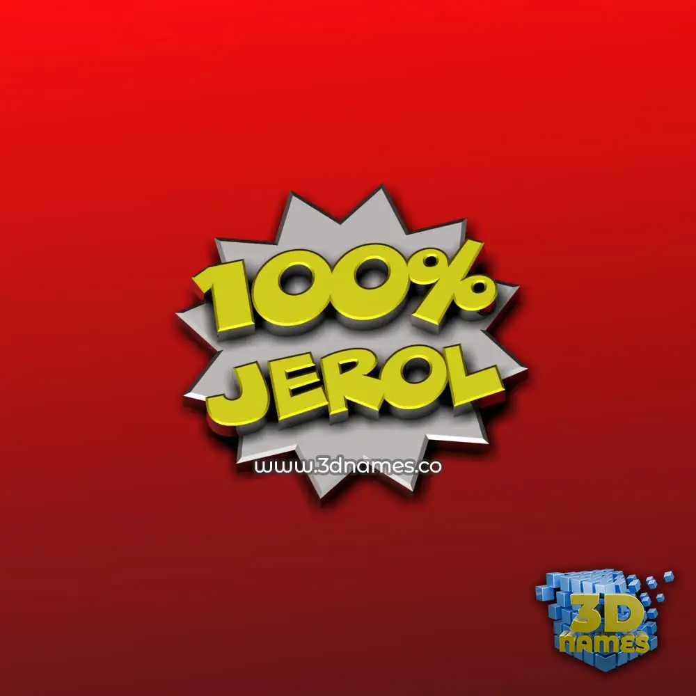 jerol in 100 Percent style - 3D name wallpaper