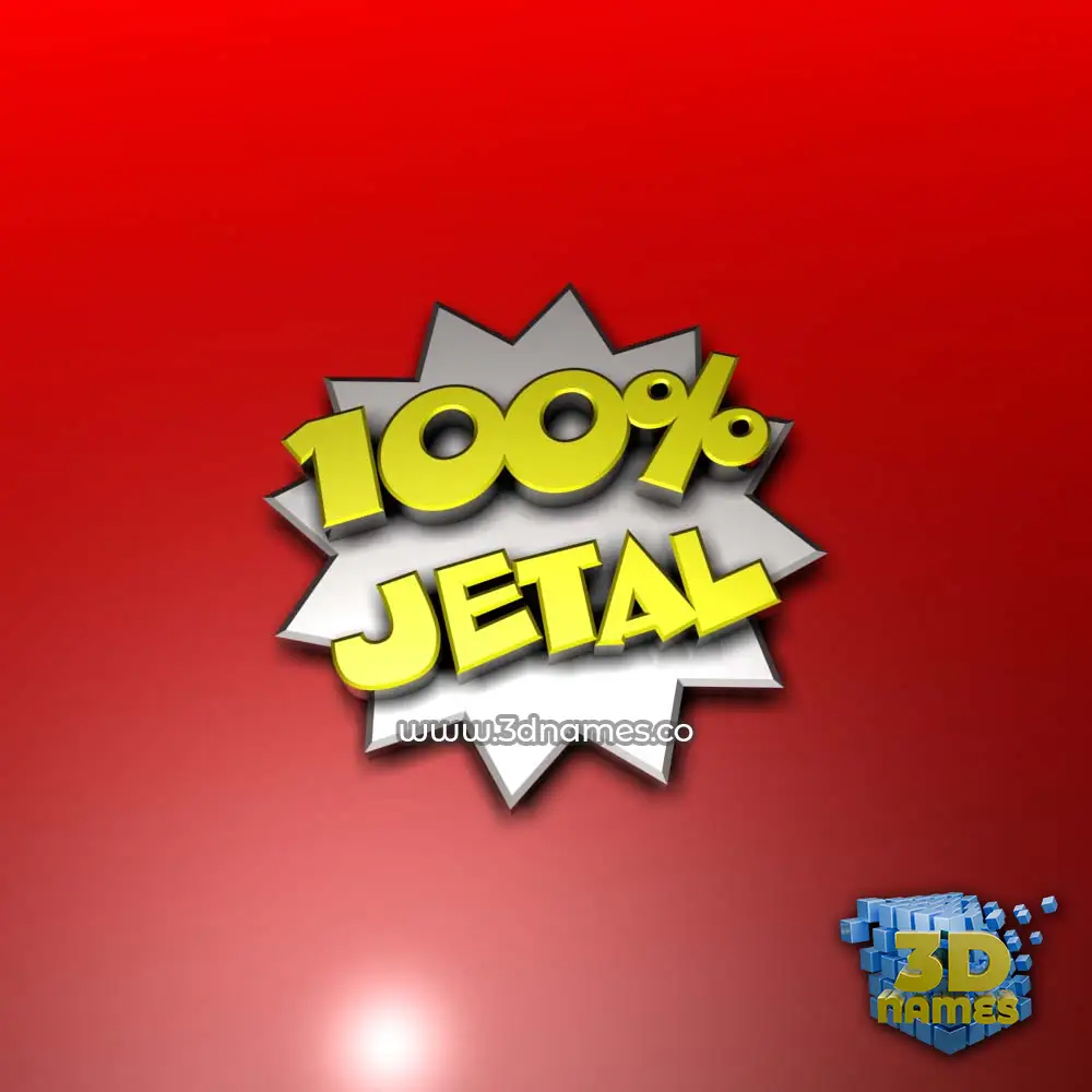 jetal in 100 Percent style - 3D name wallpaper