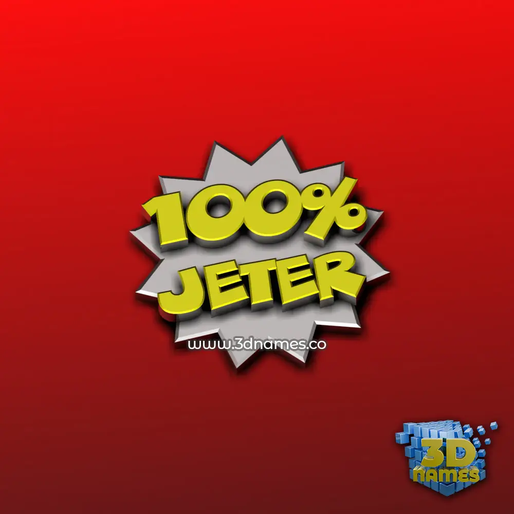 jeter in 100 Percent style - 3D name wallpaper
