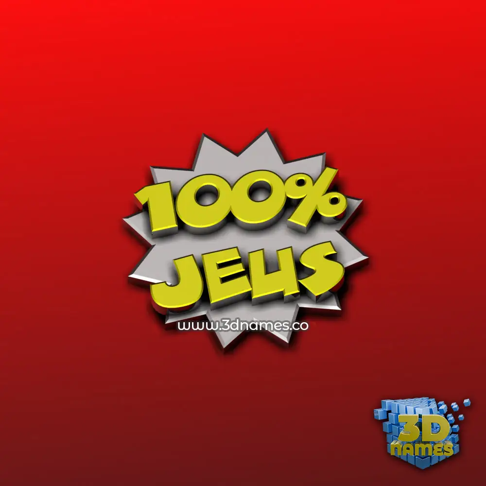 jeus in 100 Percent style - 3D name wallpaper
