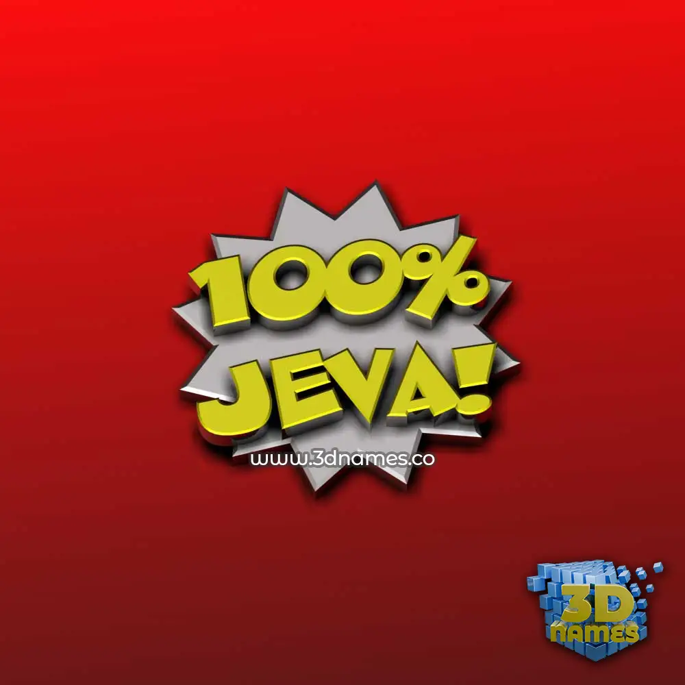 jeva in 100 Percent style - 3D name wallpaper