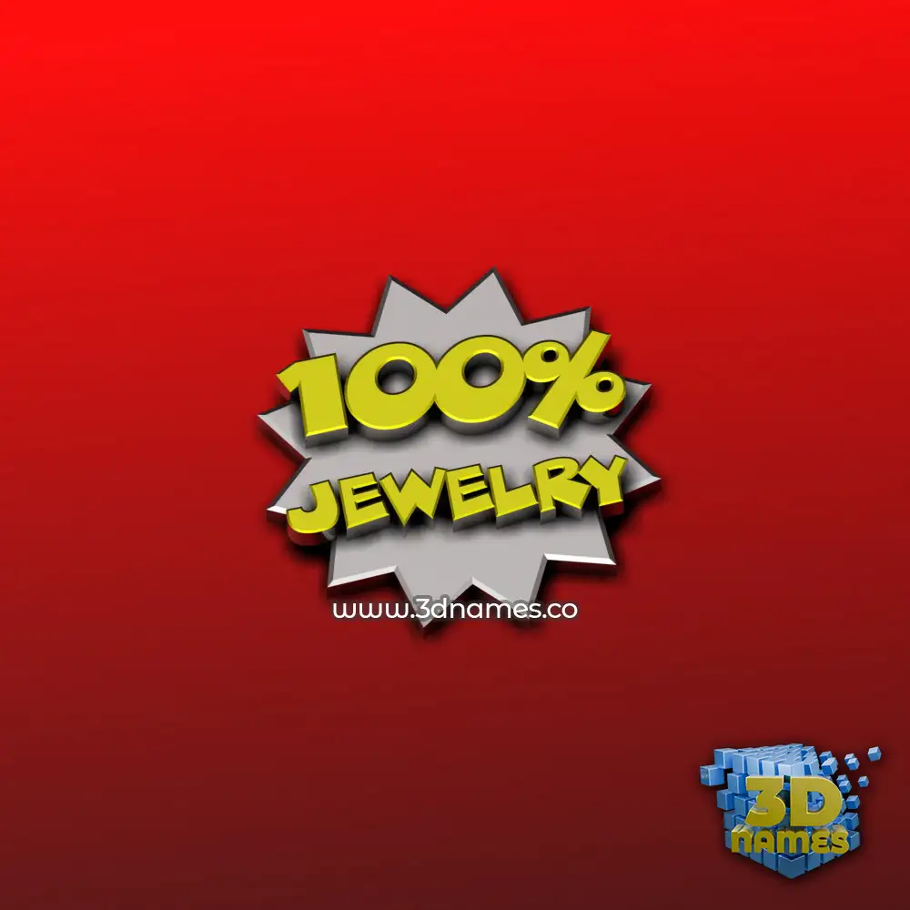 jewelry in 100 Percent style - 3D name wallpaper