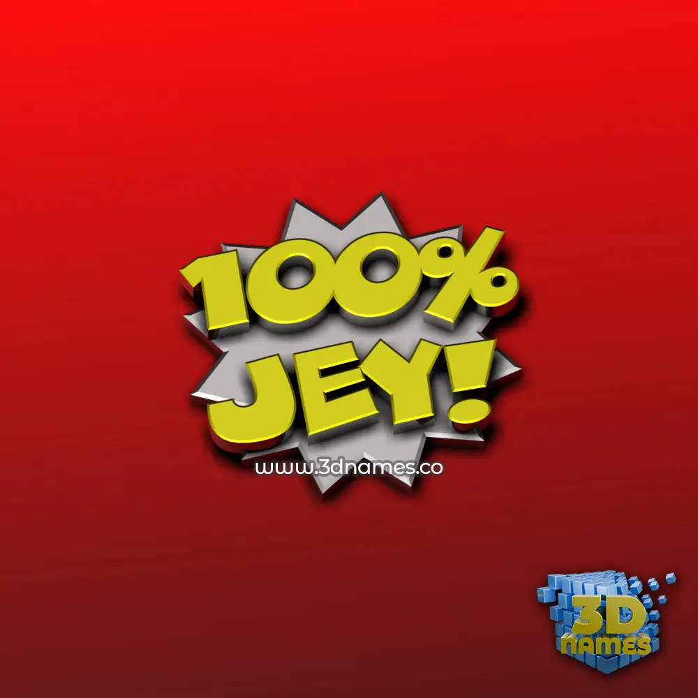 jey in 100 Percent style - 3D name wallpaper