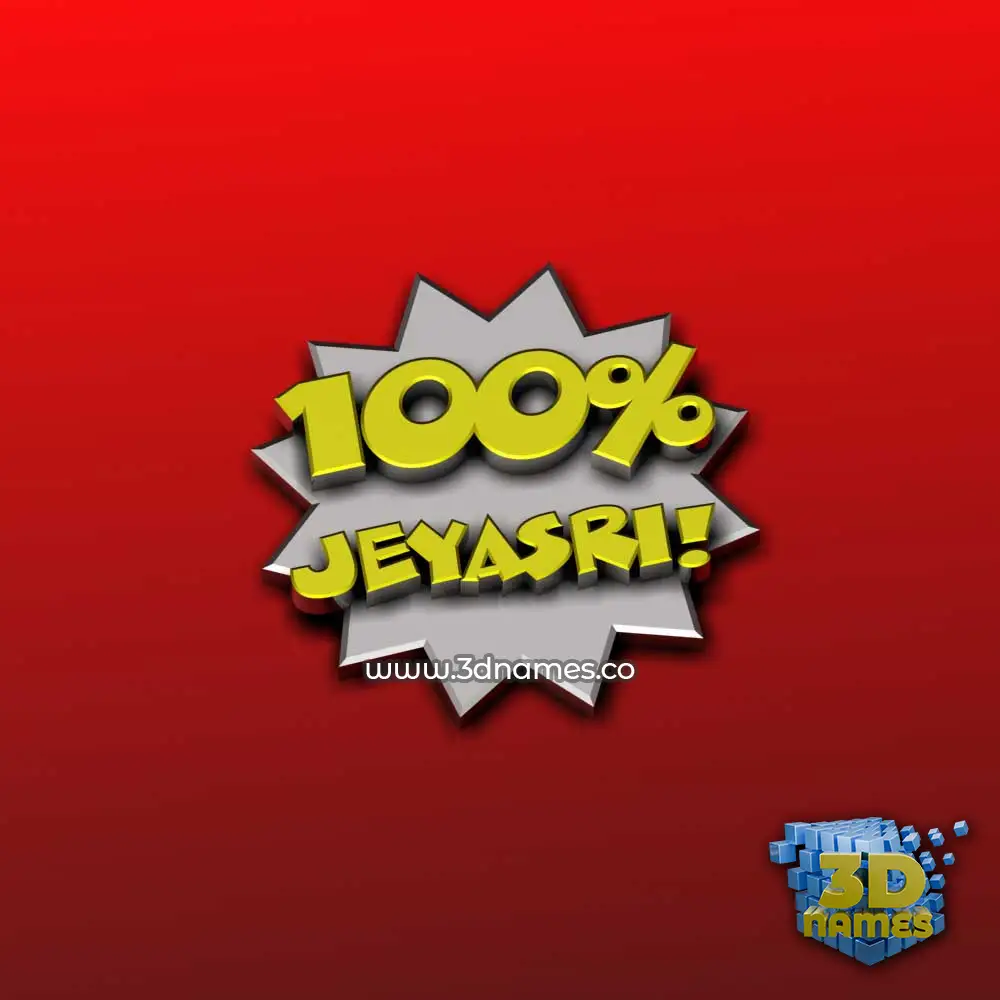 jeyasri in 100 Percent style - 3D name wallpaper