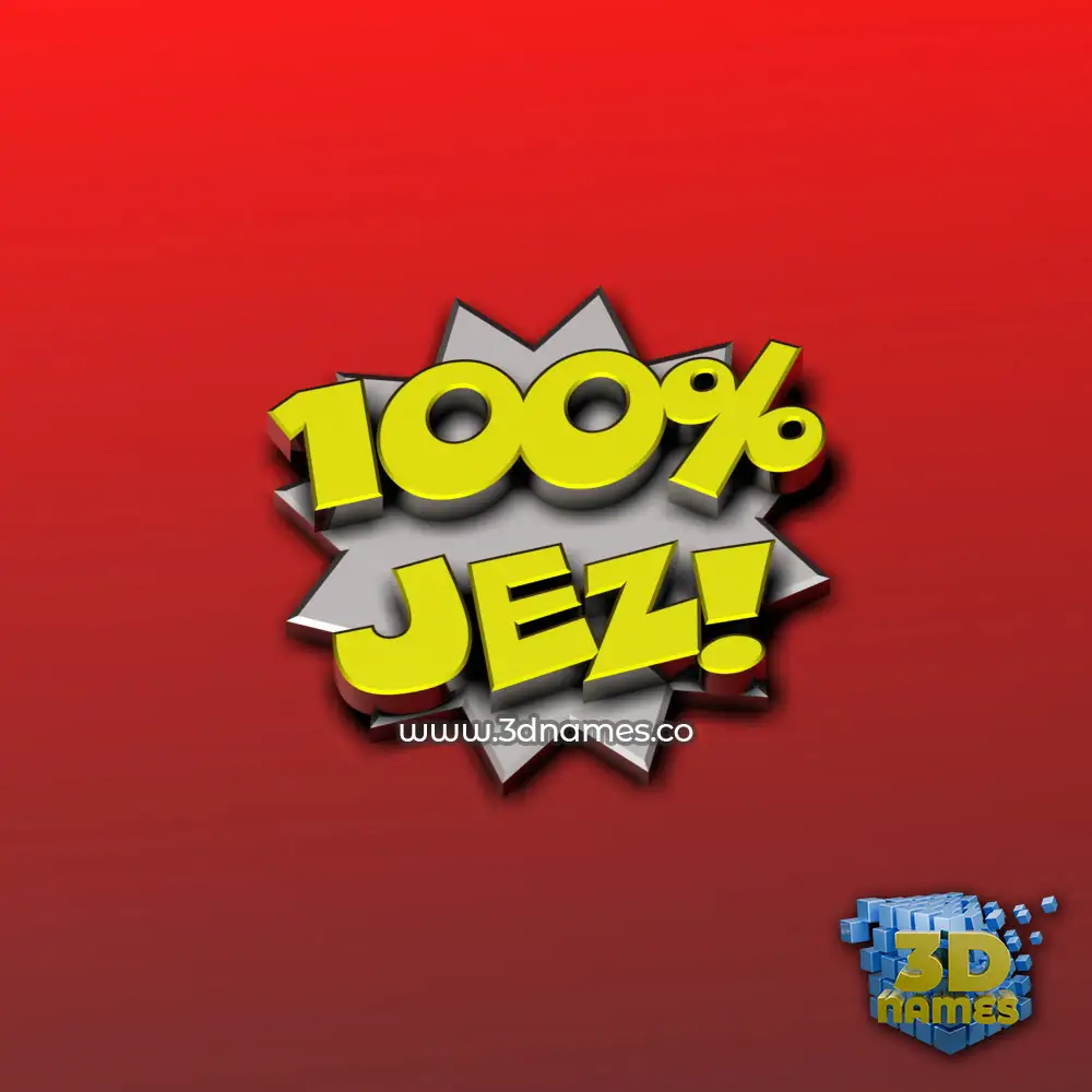 jez in 100 Percent style - 3D name wallpaper