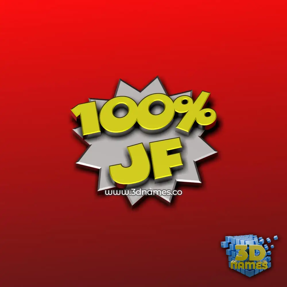 jf in 100 Percent style - 3D name wallpaper