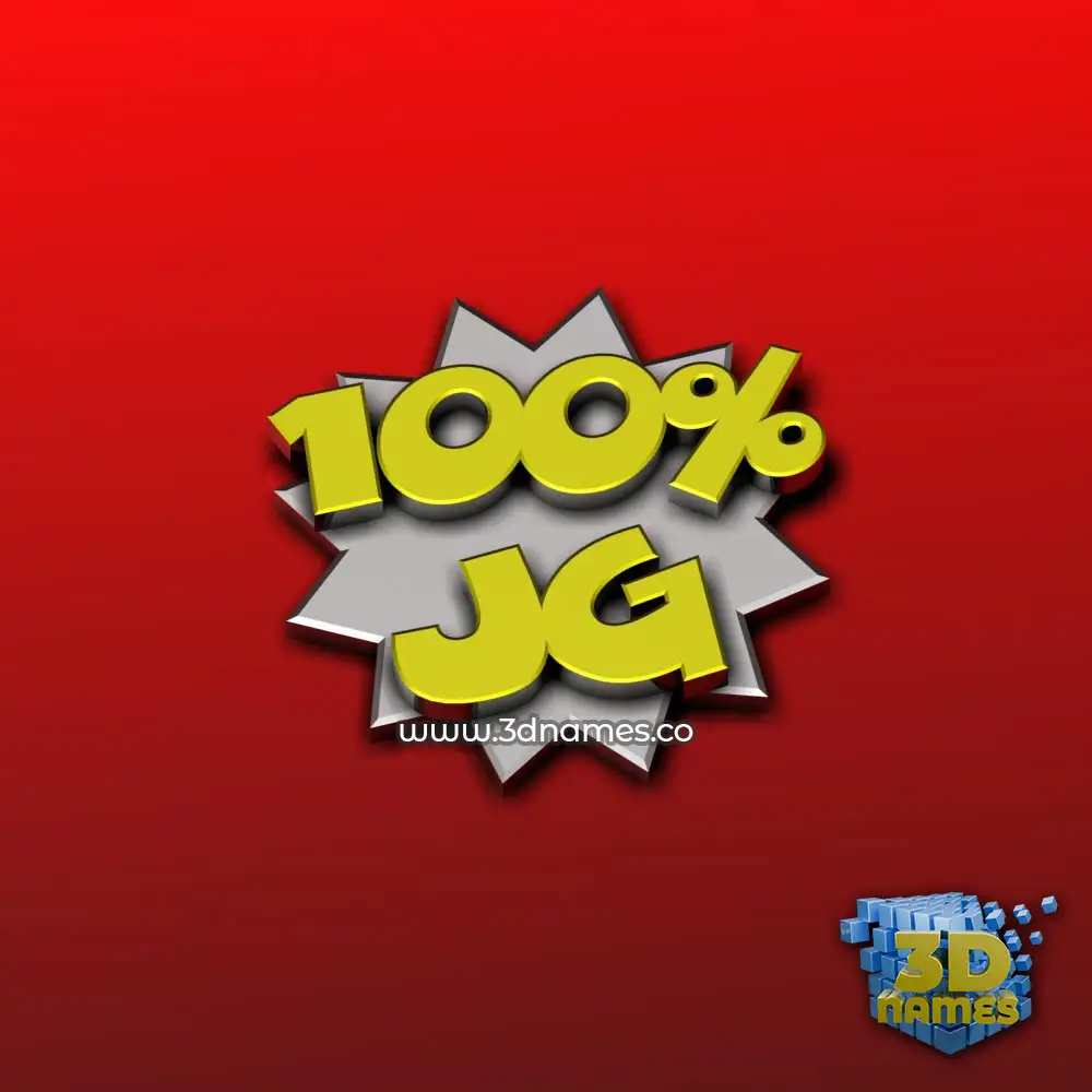 jg in 100 Percent style - 3D name wallpaper