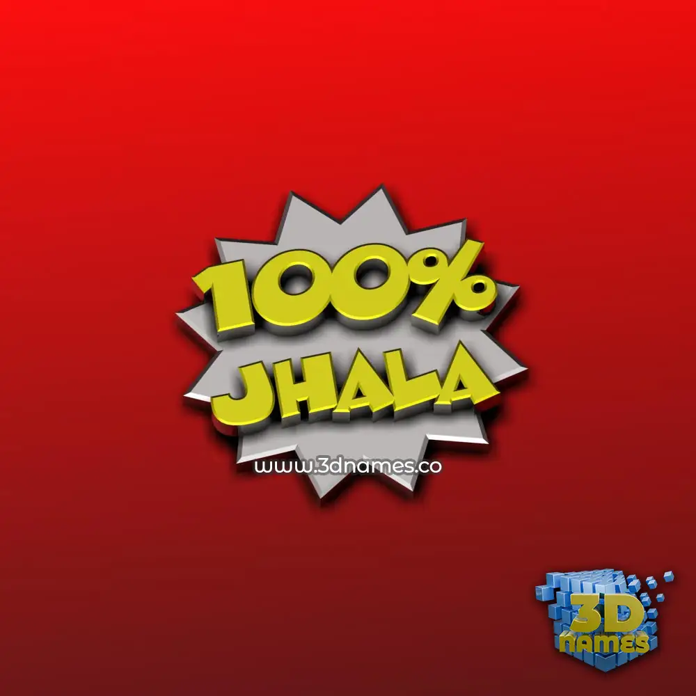 jhala in 100 Percent style - 3D name wallpaper