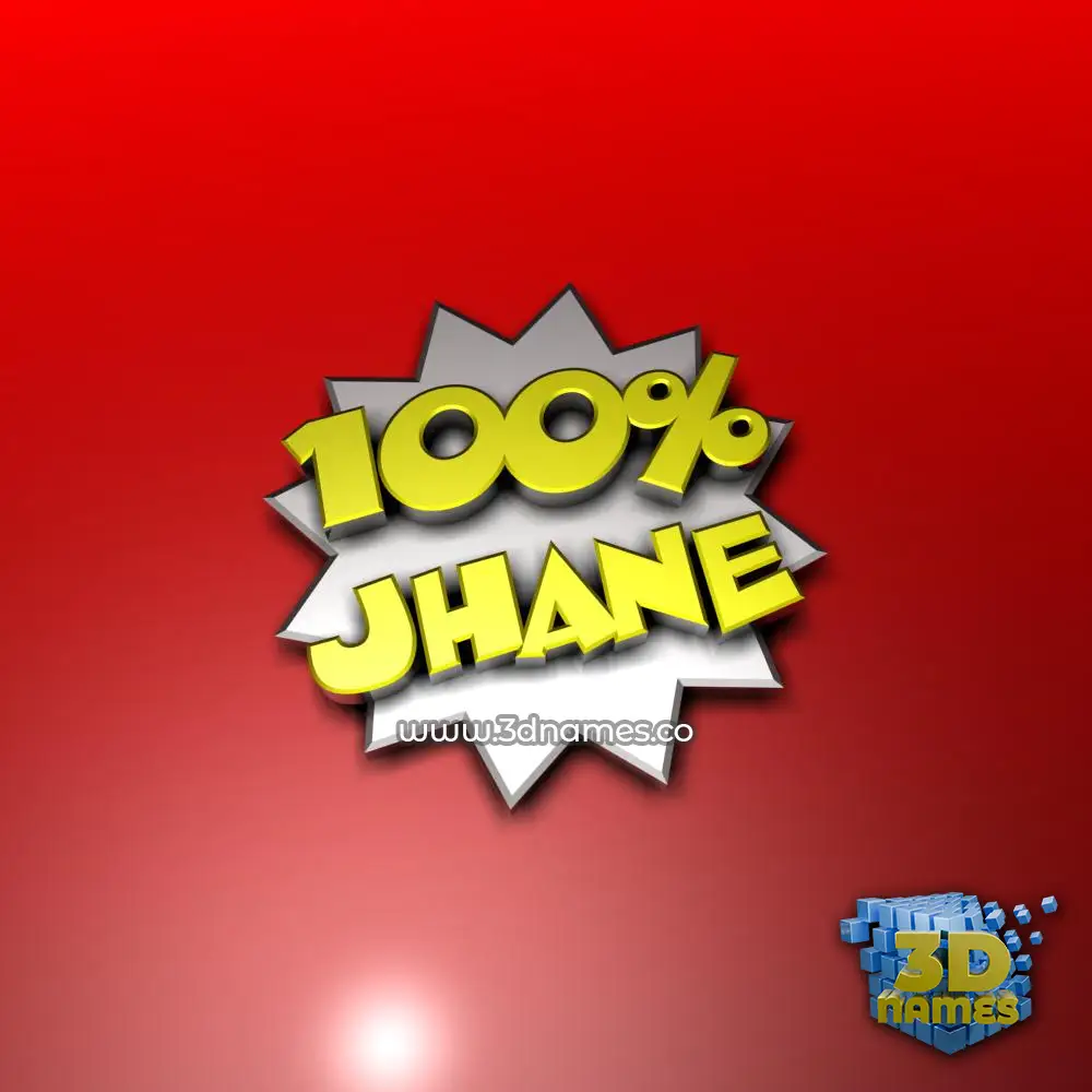 jhane in 100 Percent style - 3D name wallpaper
