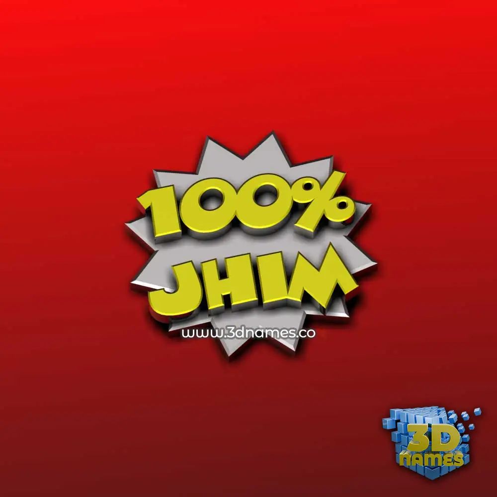 jhim in 100 Percent style - 3D name wallpaper