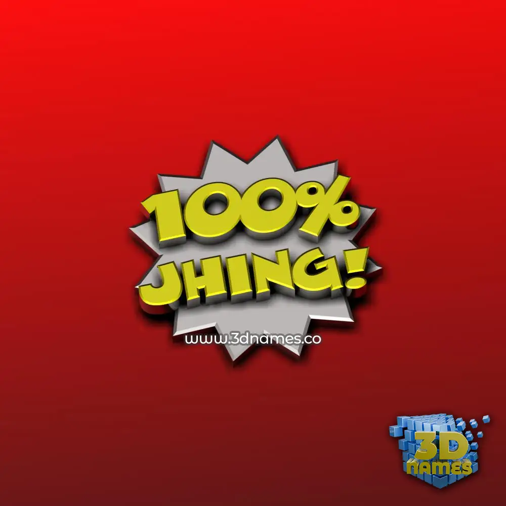 jhing in 100 Percent style - 3D name wallpaper