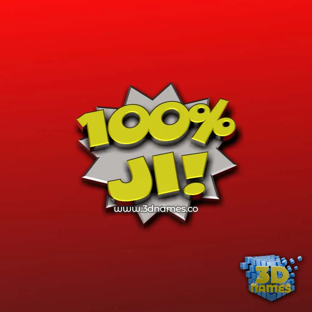 ji in 100 Percent style - 3D name wallpaper