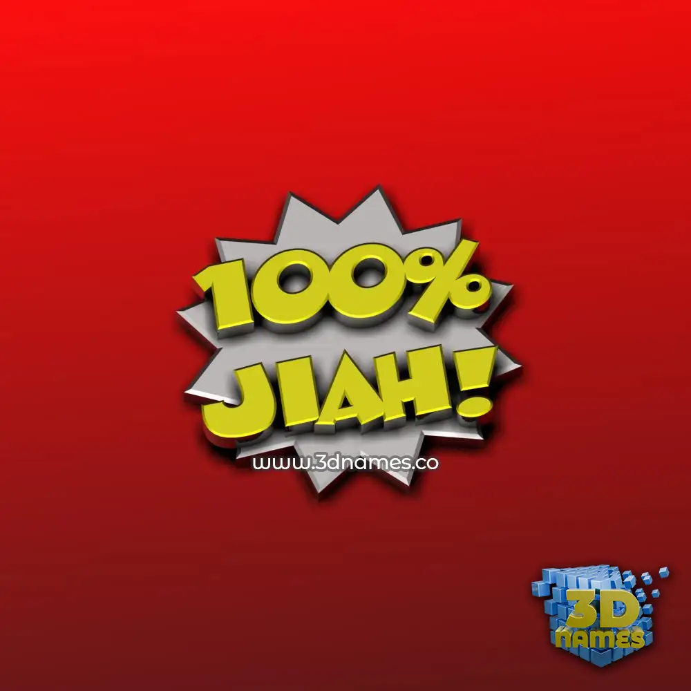 jiah in 100 Percent style - 3D name wallpaper