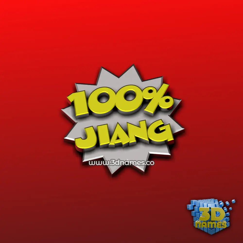 jiang in 100 Percent style - 3D name wallpaper