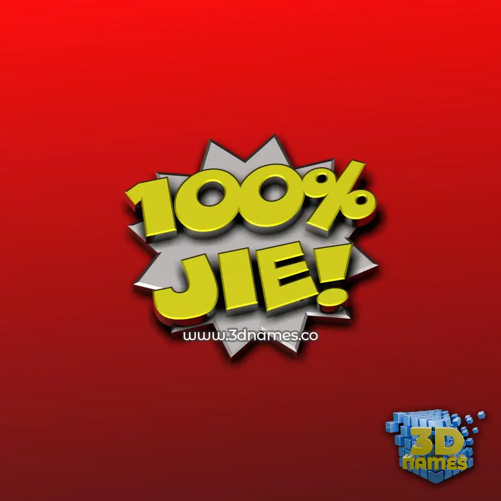 jie in 100 Percent style - 3D name wallpaper