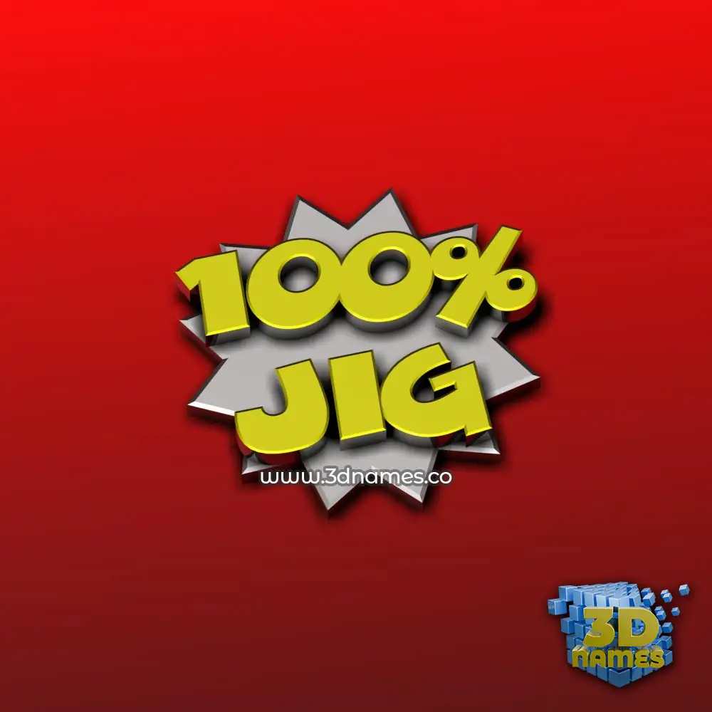 jig in 100 Percent style - 3D name wallpaper