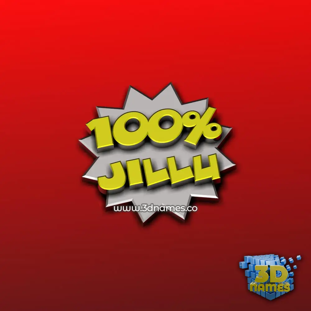 jillu in 100 Percent style - 3D name wallpaper