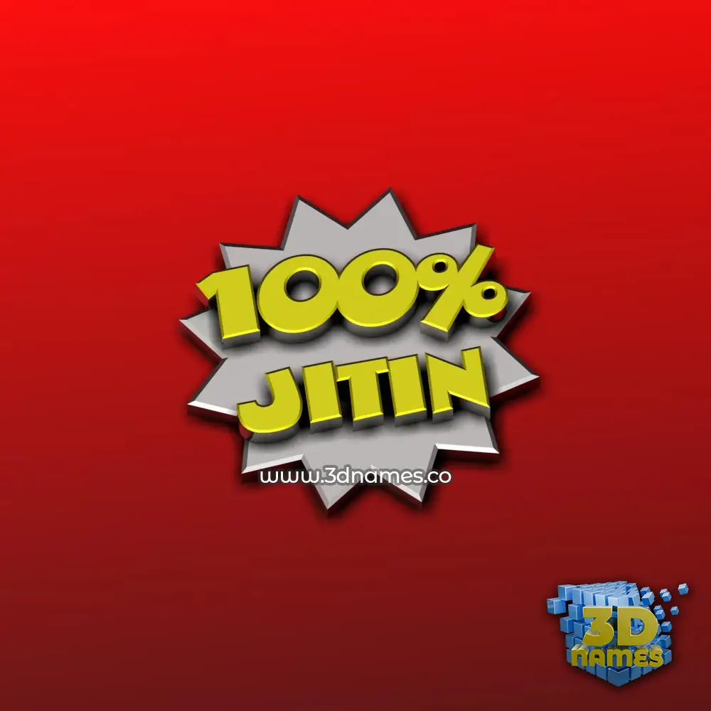 jitin in 100 Percent style - 3D name wallpaper