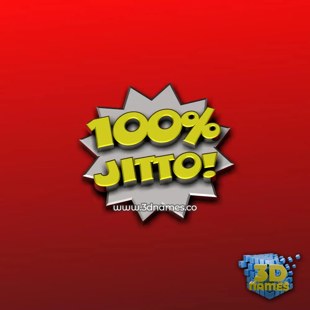 jitto in 100 Percent style - 3D name wallpaper