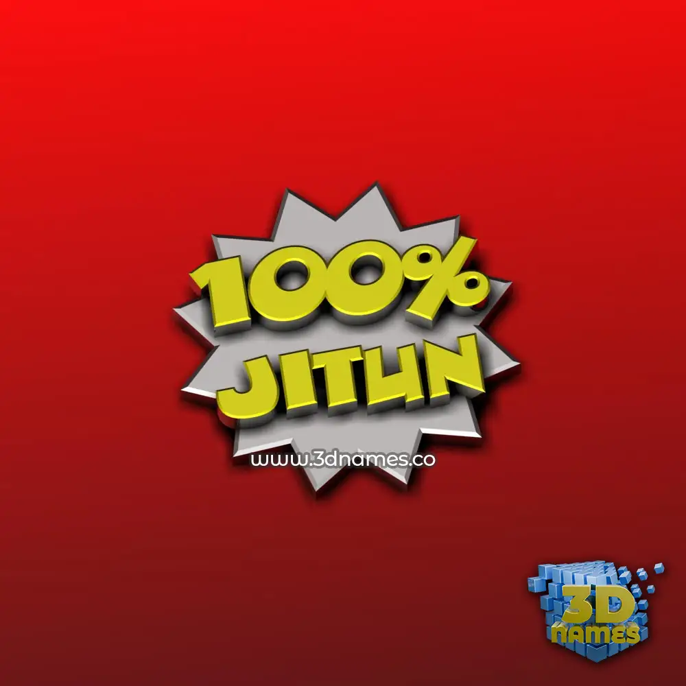 jitun in 100 Percent style - 3D name wallpaper