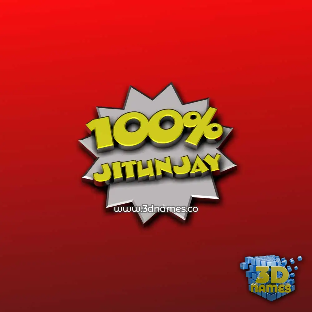 jitunjay in 100 Percent style - 3D name wallpaper