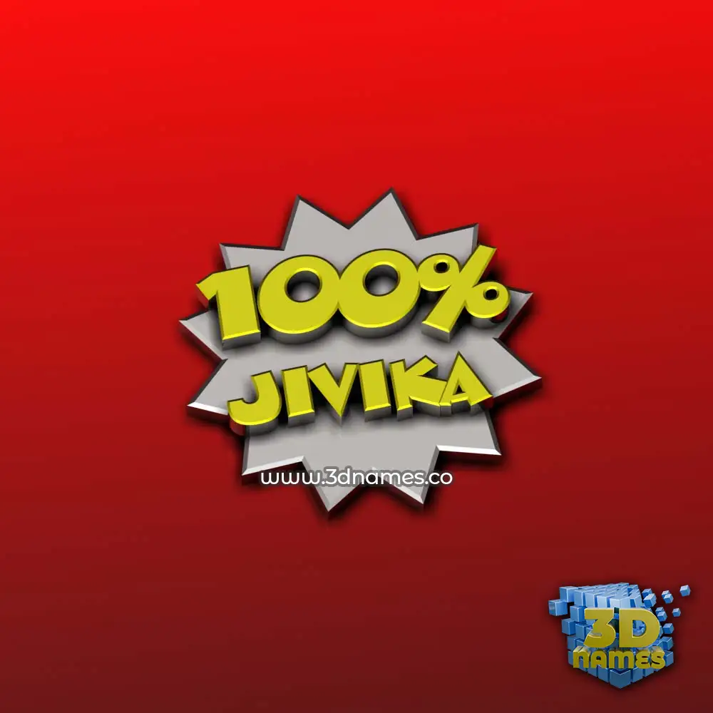 jivika in 100 Percent style - 3D name wallpaper