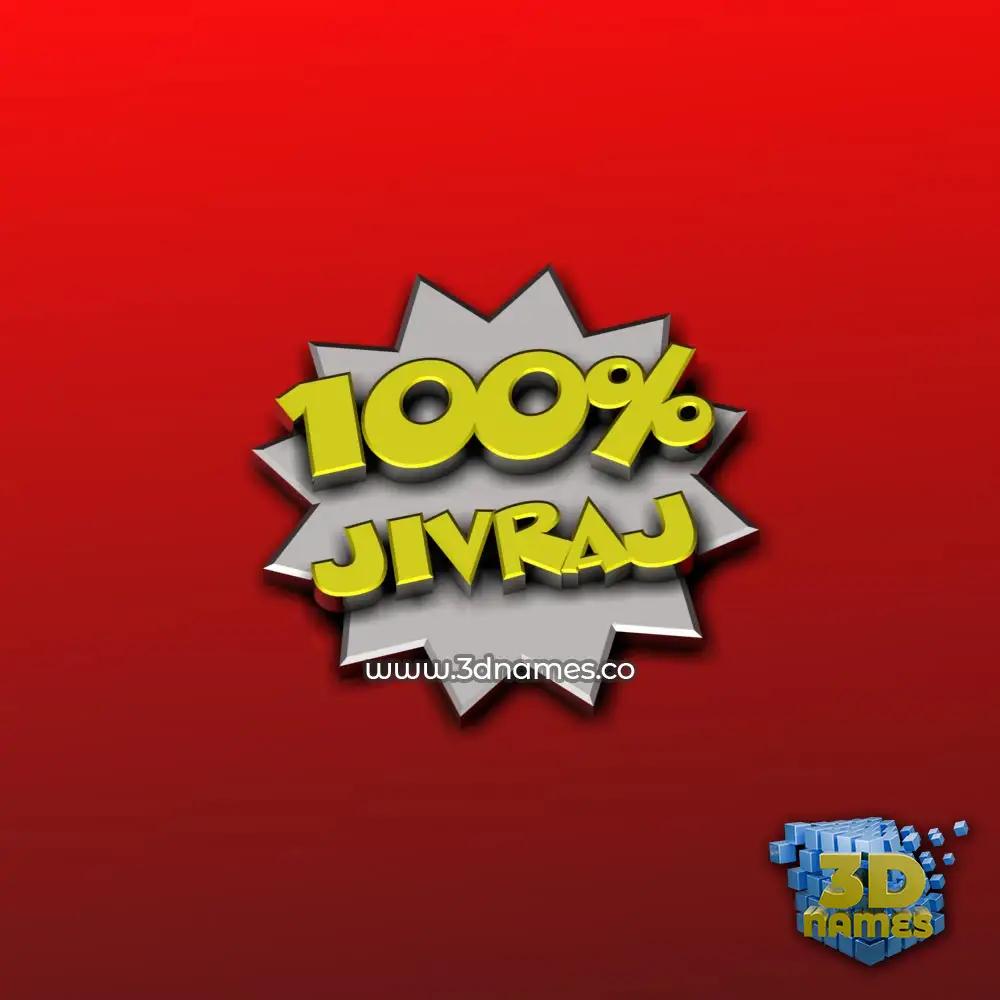 jivraj in 100 Percent style - 3D name wallpaper