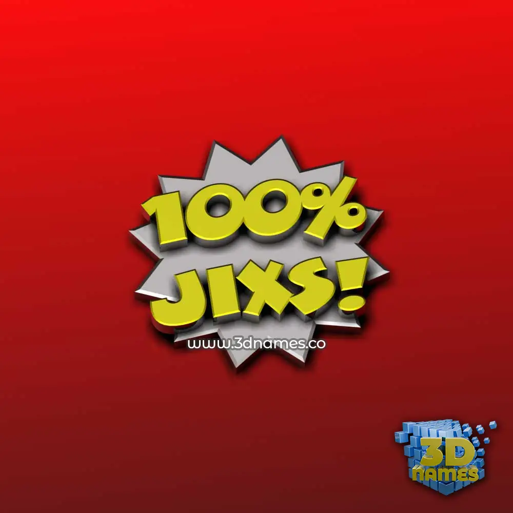 jixs in 100 Percent style - 3D name wallpaper