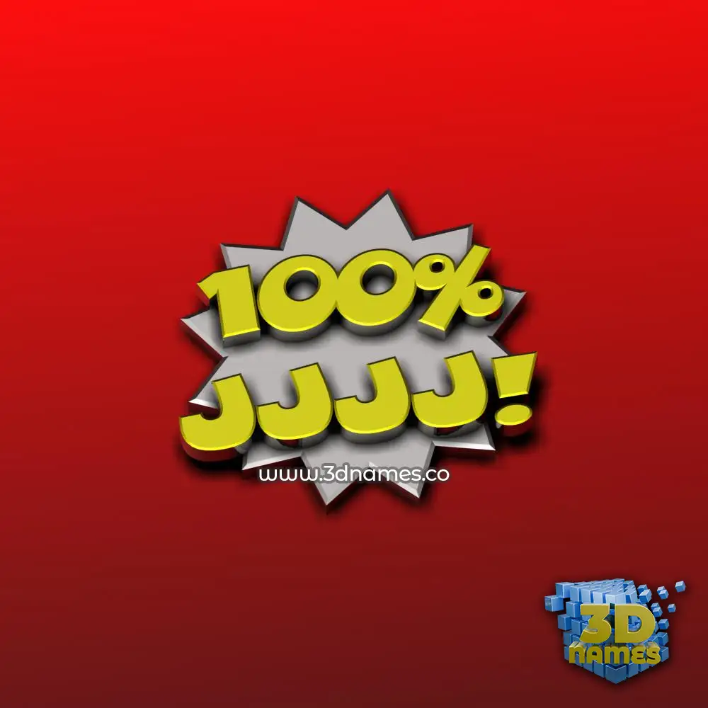 jjjj in 100 Percent style - 3D name wallpaper