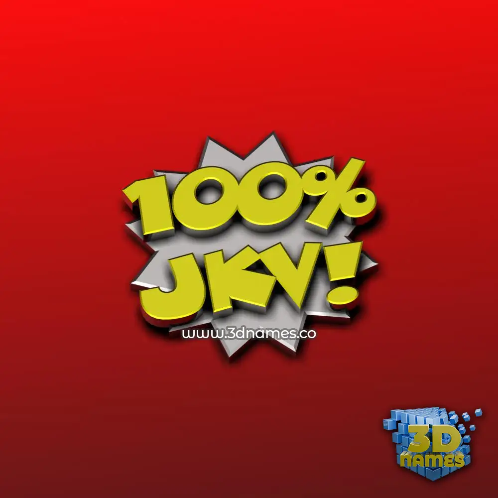 jkv in 100 Percent style - 3D name wallpaper