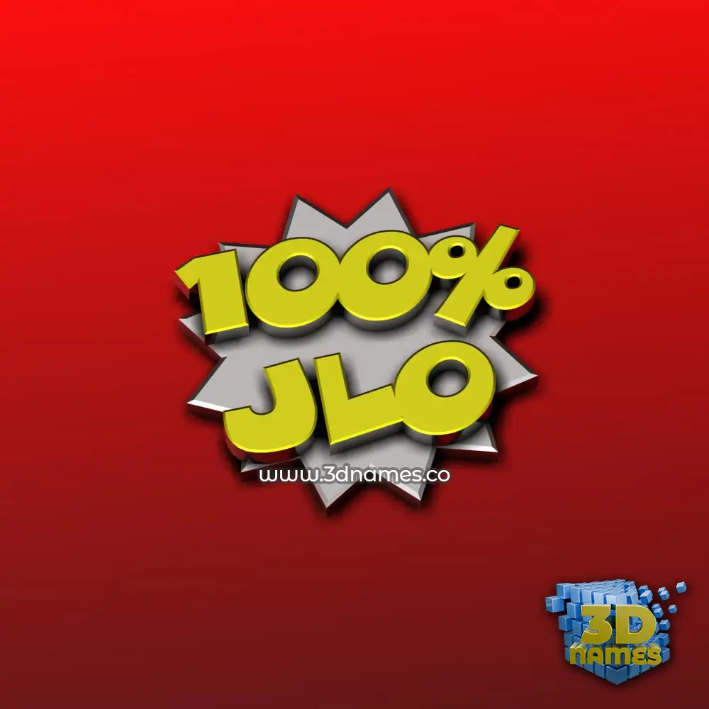 jlo in 100 Percent style - 3D name wallpaper
