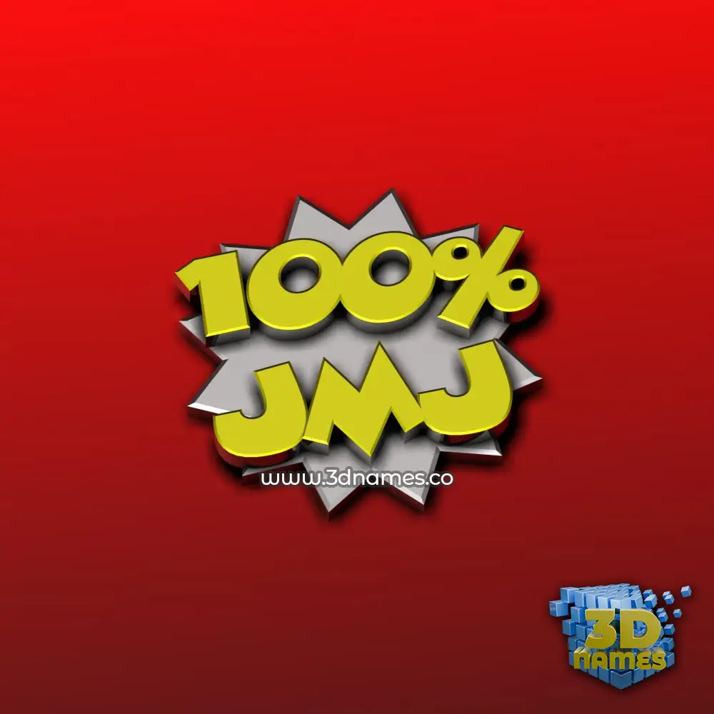 jmj in 100 Percent style - 3D name wallpaper