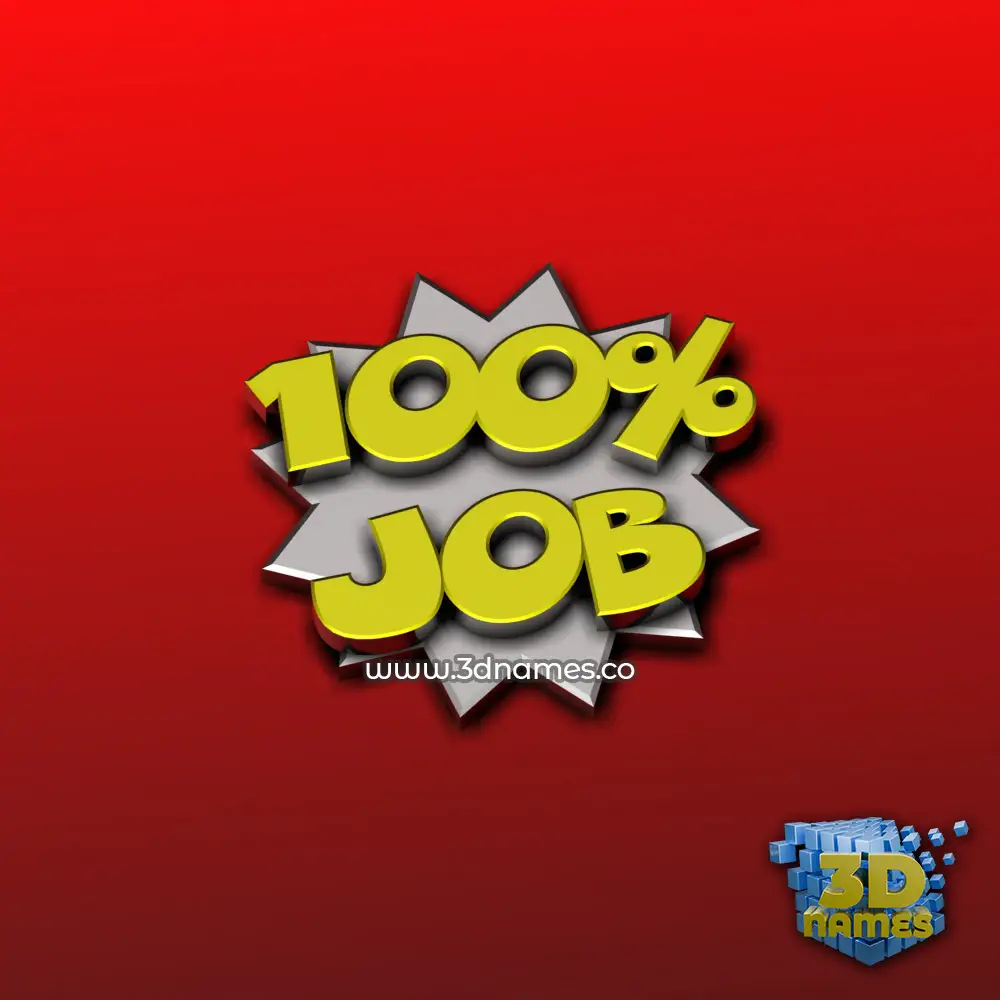 job in 100 Percent style - 3D name wallpaper