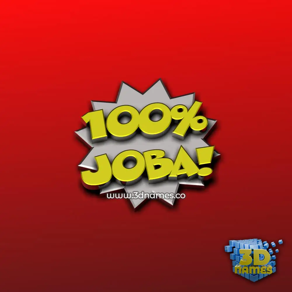 joba in 100 Percent style - 3D name wallpaper