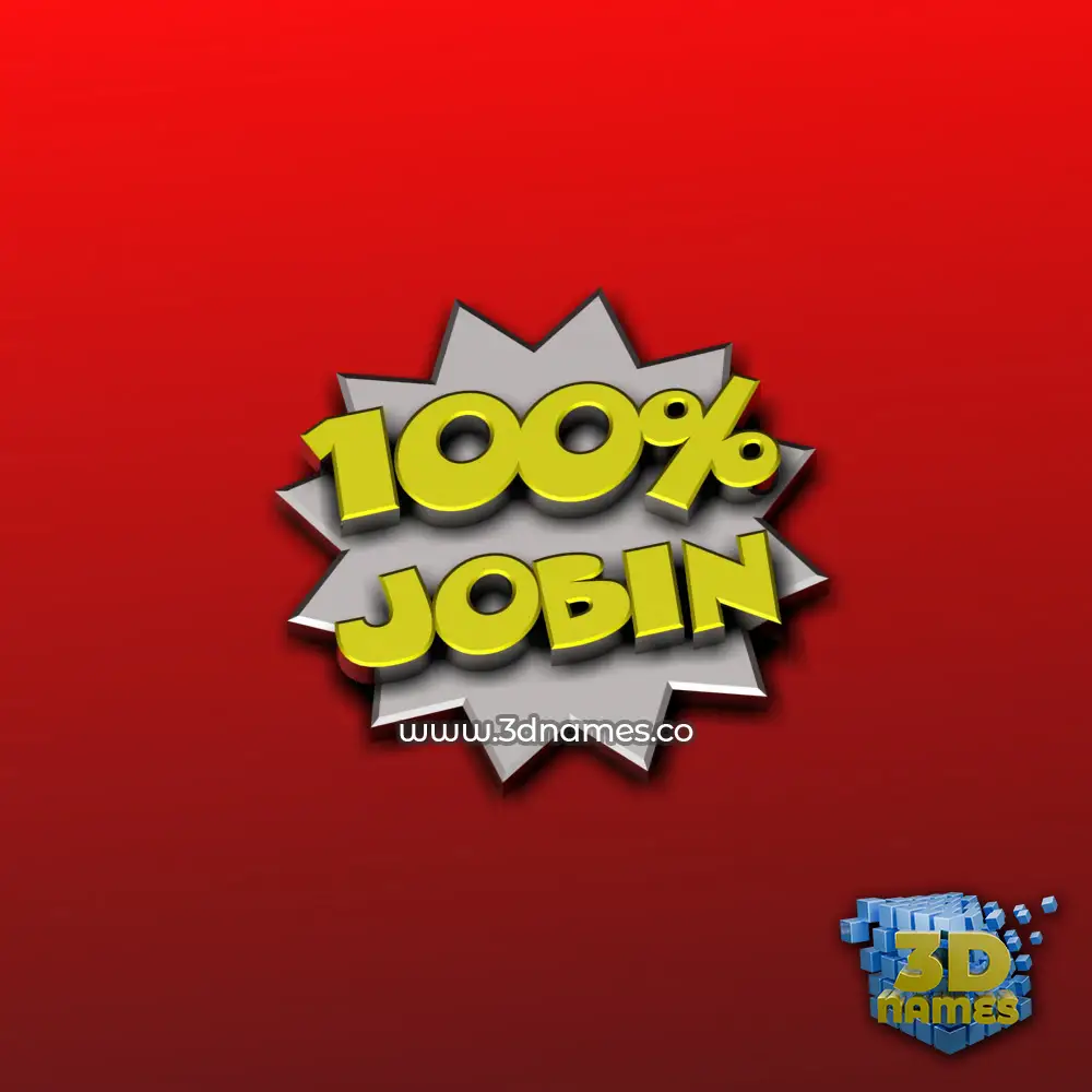 jobin in 100 Percent style - 3D name wallpaper