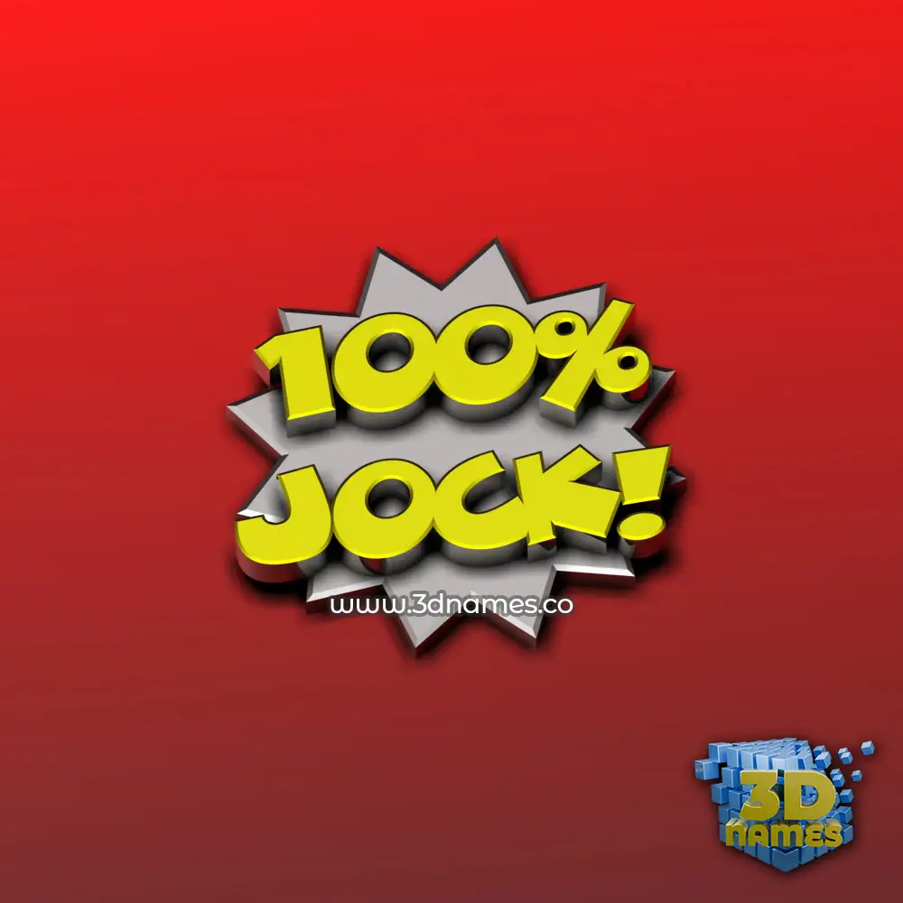 jock in 100 Percent style - 3D name wallpaper