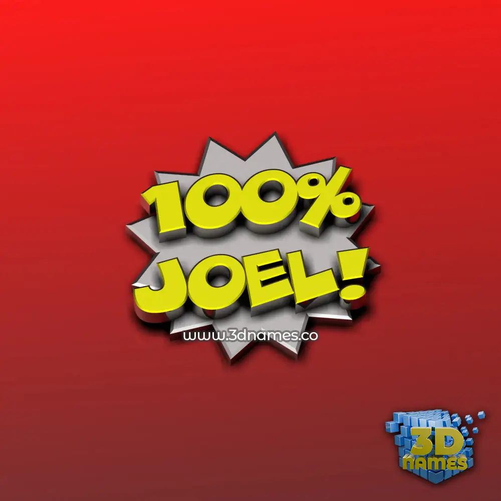 joel in 100 Percent style - 3D name wallpaper