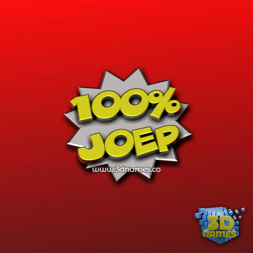 joep in 100 Percent style - 3D name wallpaper