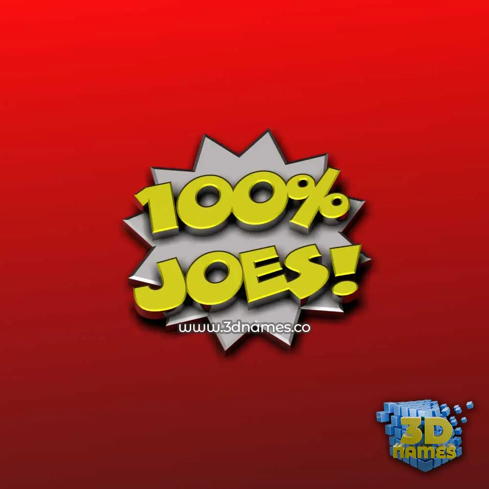 joes in 100 Percent style - 3D name wallpaper