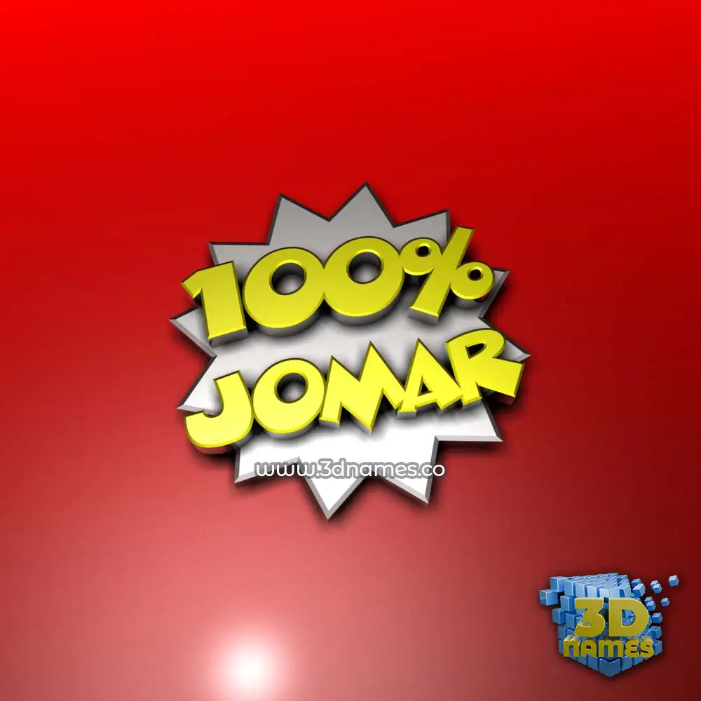 jomar in 100 Percent style - 3D name wallpaper