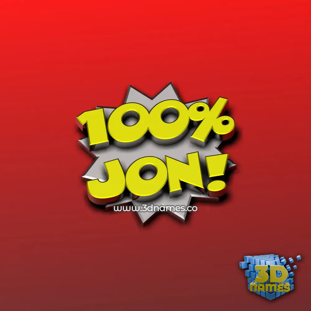 jon in 100 Percent style - 3D name wallpaper