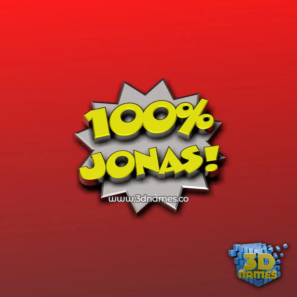 jonas in 100 Percent style - 3D name wallpaper