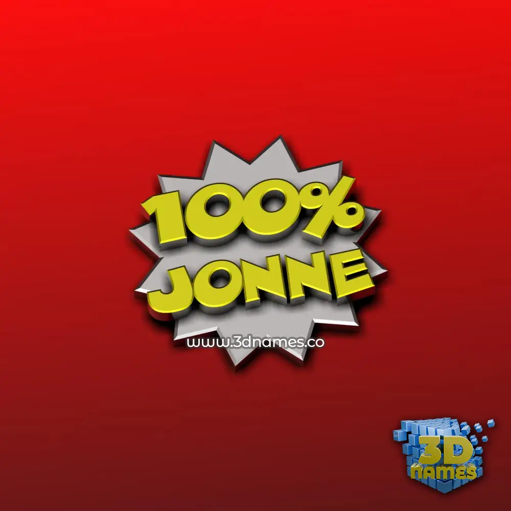 jonne in 100 Percent style - 3D name wallpaper
