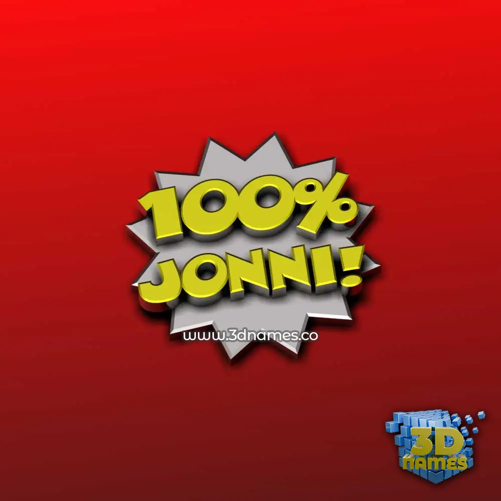 jonni in 100 Percent style - 3D name wallpaper