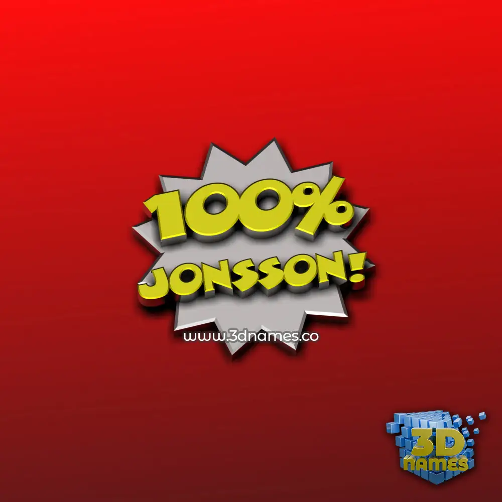 jonsson in 100 Percent style - 3D name wallpaper