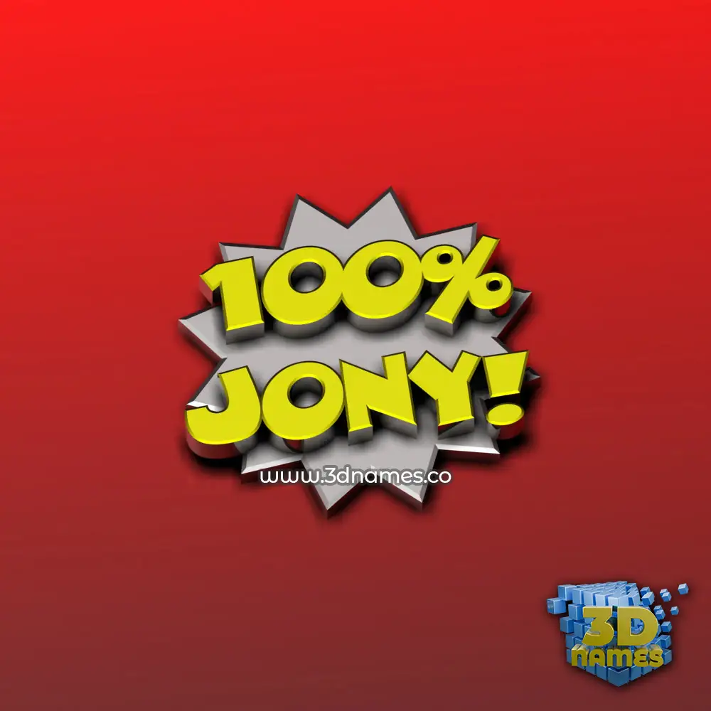 jony in 100 Percent style - 3D name wallpaper