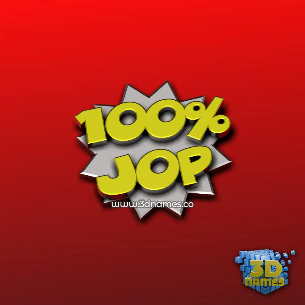 jop in 100 Percent style - 3D name wallpaper